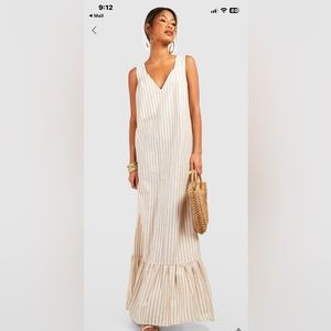 stripe trapeze maxi dress